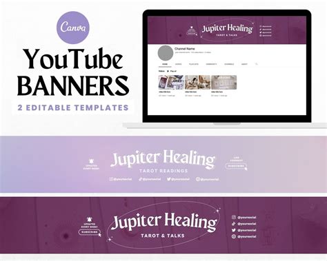 Youtube Banner Purple Youtube Banner Kit Lilac Template Etsy