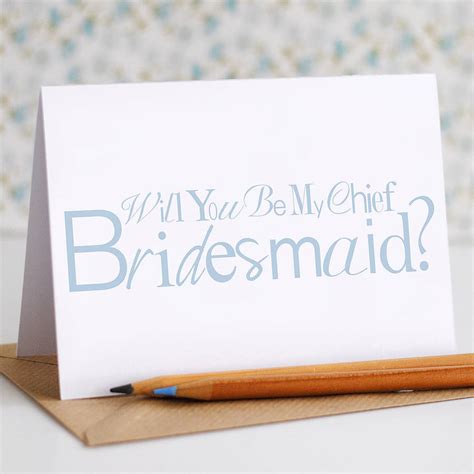Will You Be My Chief Bridesmaid Card By The Green Gables