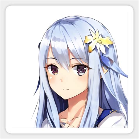 Anime Girl Face Is Daydreaming Anime Girl Face Sticker Teepublic