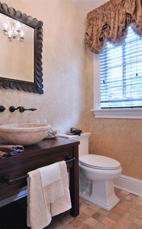 Elegant Powder Room With Stone Vessel Sink Elegant Powder Room Stone