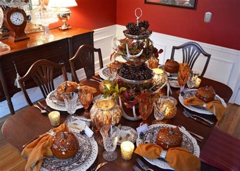 Thanksgiving Tablescape With Natural Centerpiece Of Greenery Antlers