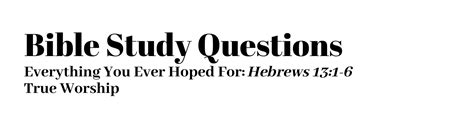 Study Questions On Hebrews+Printable And Free
