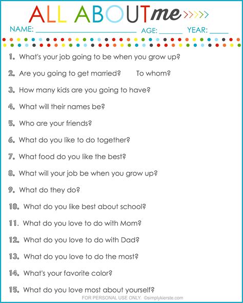 Annual Interview Questions For Kids How Many Kids