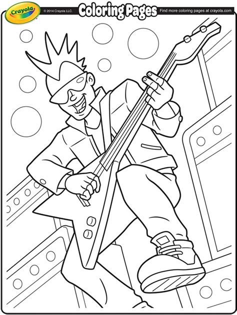 Pypus is now on the social networks, follow him and get latest free coloring pages and much more. Lead Guitarist Coloring Page | crayola.com