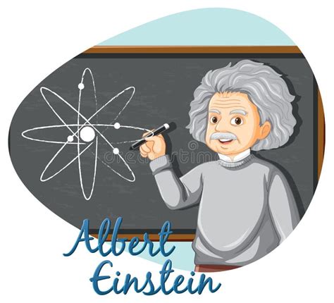 Portrait Of Albert Einstein In Cartoon Style Stock Vector