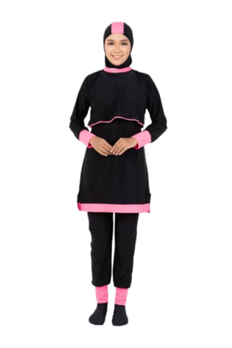 Baju Renang Muslimah BA 02 Black Pink