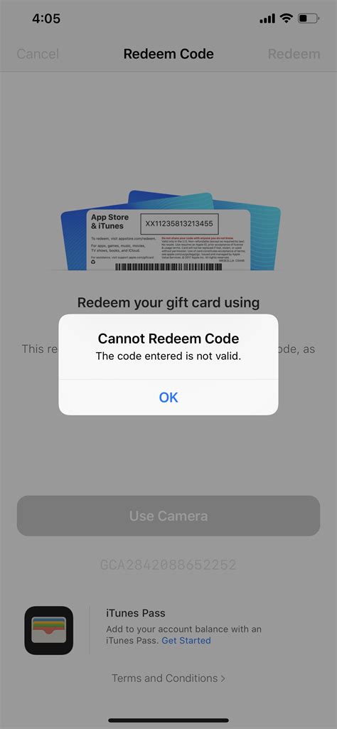 Unable To Redeem ITunes Gift Card Apple Community
