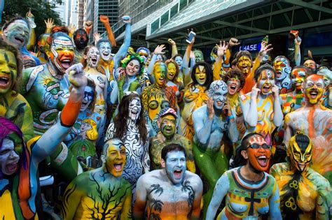 Times Square Bodypainting Day 2022 Mountain Day 2023