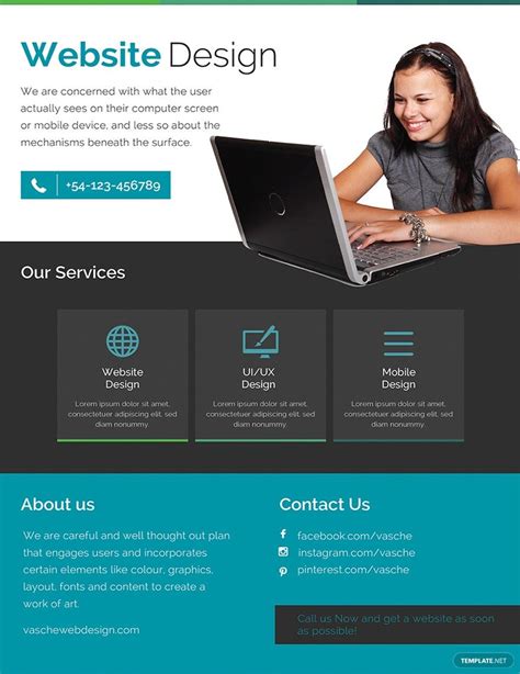 Website Design Flyer Template In Pages Word Psd Publisher