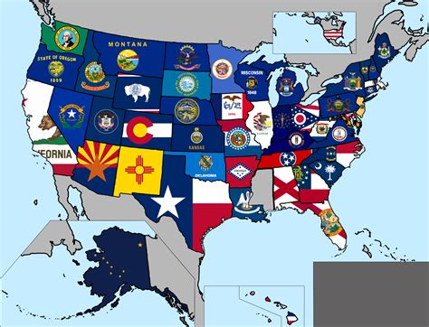 State Flag Map Of The United States As Of June 30th 2020 Rmaps