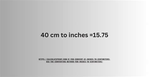 40 Cm To Inches