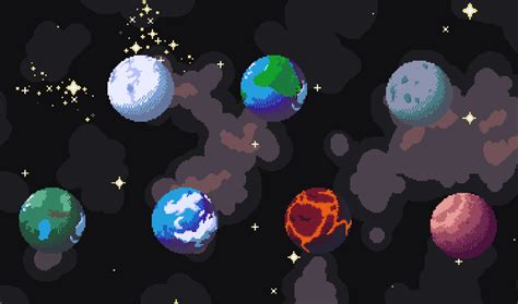 Animated Pixel Art Planets By 🌻helianthus Games🌻