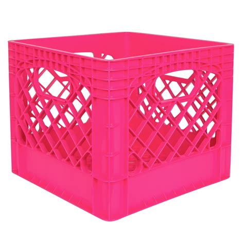 Pink Vented Dairy Crate 131 L X 131 W X 11 Hgt Us Plastic Corp