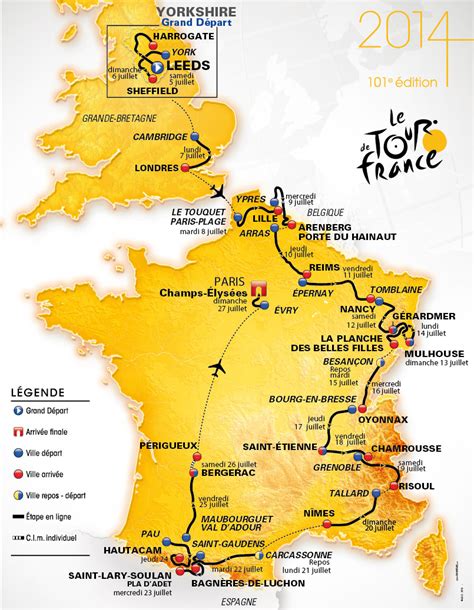 Le Parcours Du Tour De France 2014 Tour De France Cyclisme