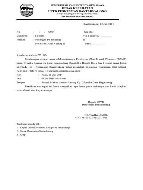 Pengurus karang taruna bina pemuda desa. Contoh Surat Undangan Sosialisasi Desa - Sample Surat Undangan