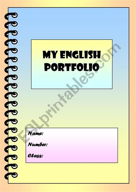My English Portfolio 2 Cover 1st Primary English Primary School