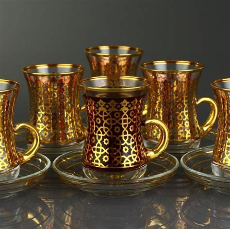 Arabesque Gold Tea Set In Tea Set Turkish Tea Cups Teapots Unique