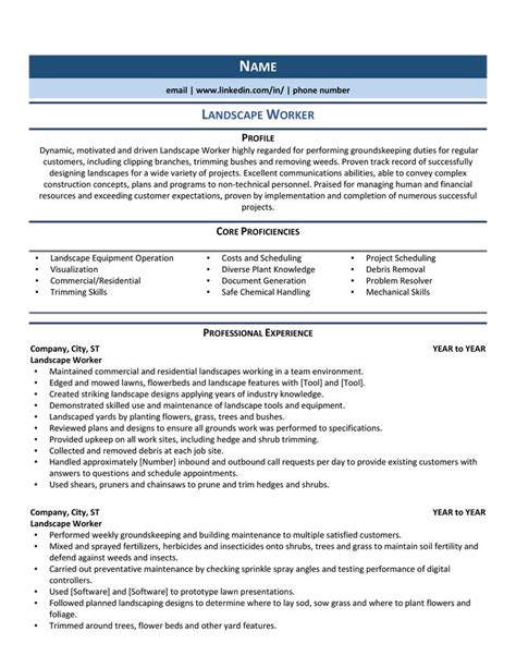 Landscaper Resume Samples And Examples For 2020 Resume Examples