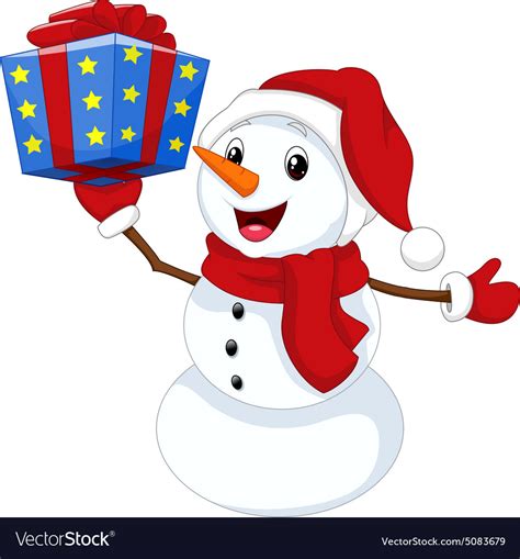 The pnghut database contains over 10 million handpicked free to download transparent png images. Cute cartoon snowman with gift Royalty Free Vector Image