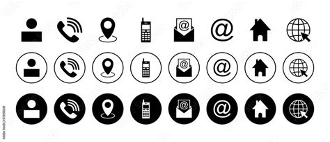 Web Icon Set Business Card Contact Information Icons Contact Us Icon