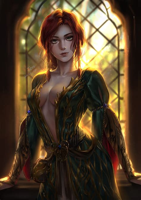 Triss Merigold Redhead Girl The Witcher Fantasy Face Hd Wallpaper Peakpx
