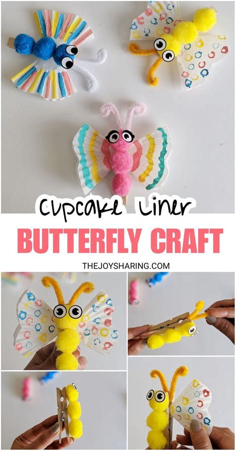 Cupcake Liner Butterfly Craft For Kids Butterfly Crafts Preschool