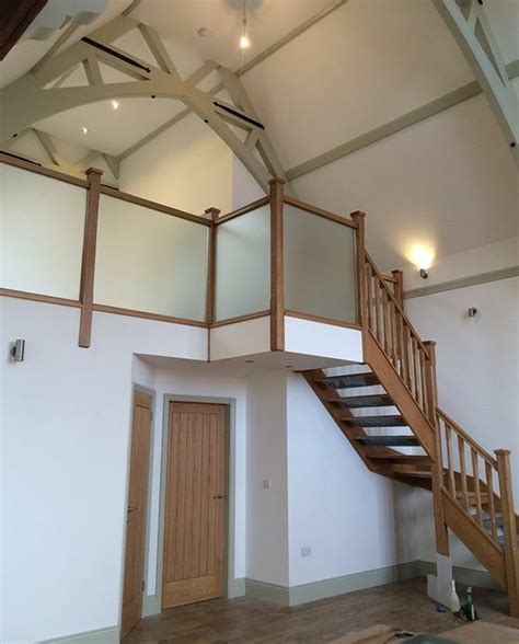 A wide variety of glass stair banister options are available to you, such as project solution capability, design style, and material. This oak staircase with frosted glass landing balustrade ...