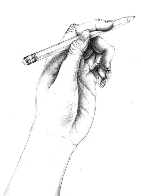 Pencil Drawing Of A Hand Holding A Pencil By Twistedxvision On Deviantart