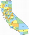 Mapa de California y sus ciudades gratis en PDF para imprimir