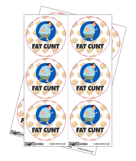 Sticker Pack Fat Cunt Cru18 23r 11048 Fair Dinkum Ts