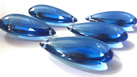 5 Dark Cobalt Blue Smooth Teardrops Chandelier Crystals NO Etsy