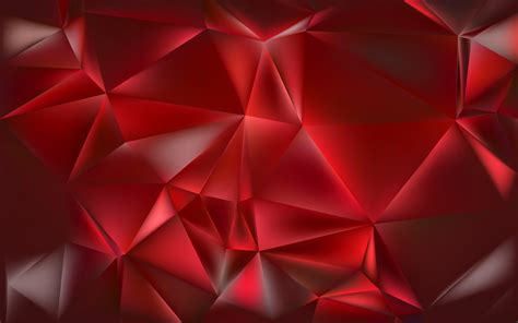 Download Wallpapers Polygons Triangle 4k Red Background