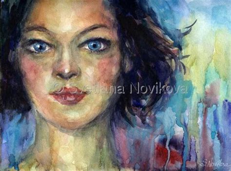 Impressionistic Watercolor Painting Of A Woman By Svetlana Novikova Large View Custom