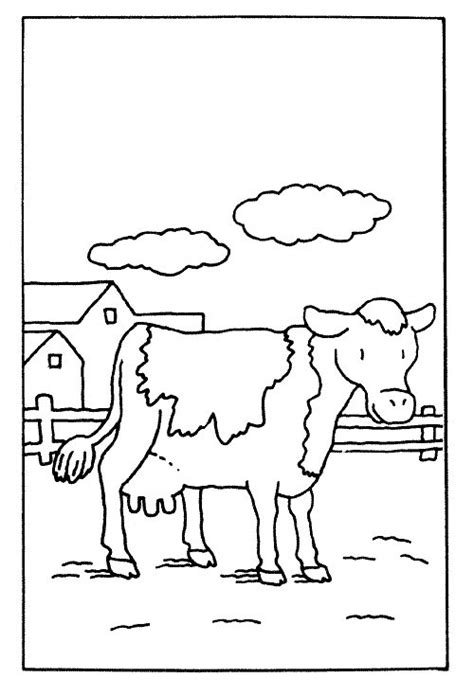 The head has two small horns or antlers on each side. Cow Coloring Pages - Coloringpages1001.com