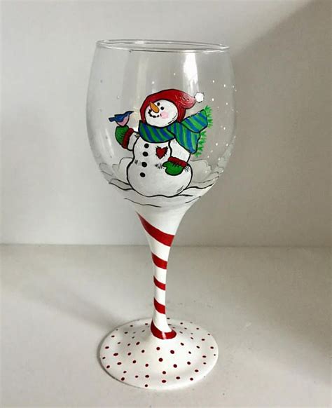 Christmas Wine Glasses Diy Wine Glasses Hand Painted Wine Glasses Wine Craft Glass Bottle