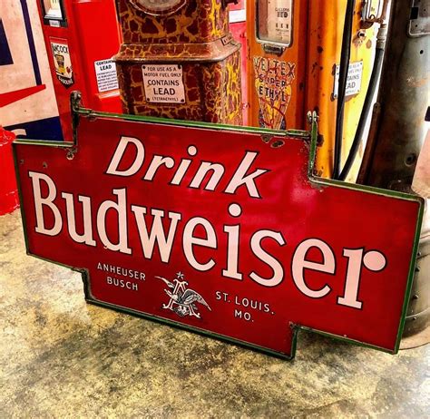Early Original Budweiser Porcelain Sign Beer Ad Budweiser Vintage Beer