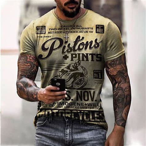 Herren T Shirt Lustige T Shirts Distressed T Shirt Graphic Buchstabe