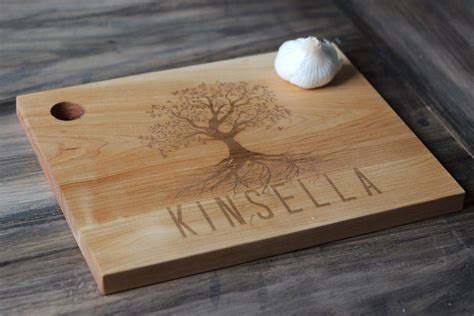 Custom Engraved Wood Cutting Boards Unique Design With Tree