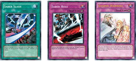 And you need a copy of one proof with a picture on it: Yu-Gi-Oh! TCG Strategy Articles » X-Saber Evolution