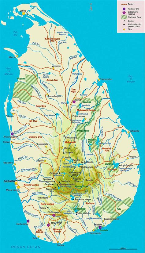 Administrative And Physical Map Of Sri Lanka Sri Lanka Administrative
