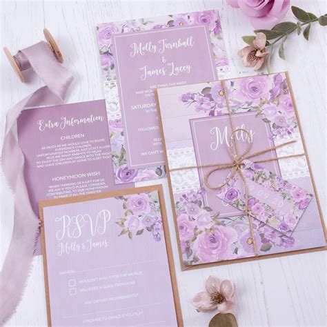 Wild Lavender Wedding Invitation Sample Sarah Wants Stationery