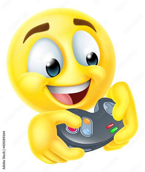 Gamer Video Game Cartoon Emoji Emoticon Face Stock Vector Adobe Stock