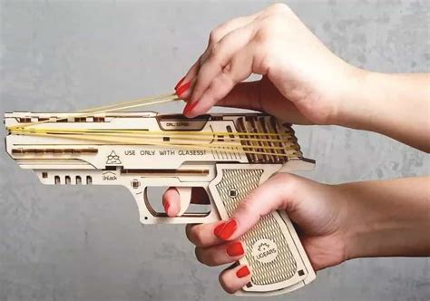 Laser Cut Wooden Rubber Band Gun Toy 3mm Plywood Cdr And Dxf Vector