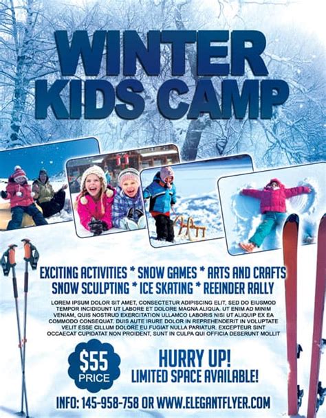 Winter Kids Camp Free Flyer Template Download For Photoshop