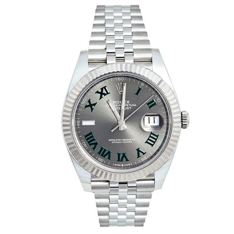 Rolex Slate Grey 18k White Gold Stainless Steel Datejust 126334 0022