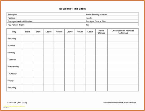 Semi Monthly Timesheet Template