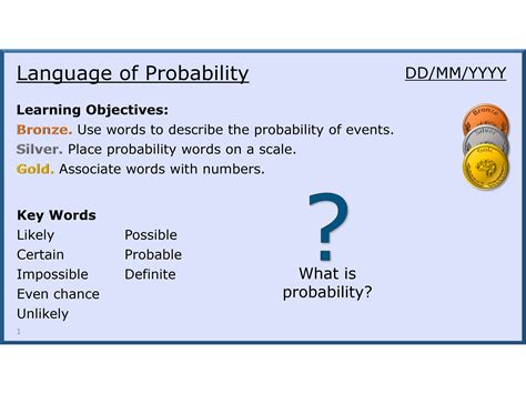 Probability 0113 Language Of Probability Teaching Resources