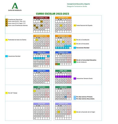 Calendario Escolar 2022 2023 Colegio Carmen Benitez