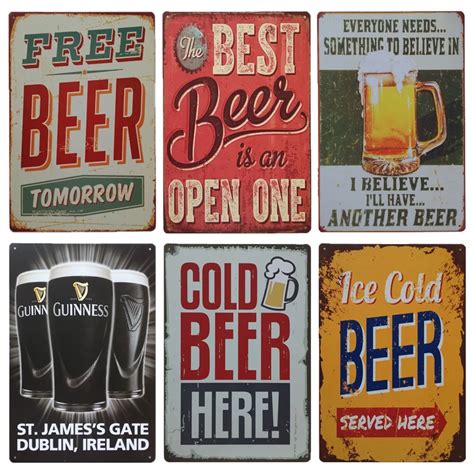 Quality Products Free Delivery Worldwide Metal Tin Sign Free Beer