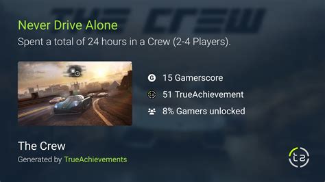 Never Drive Alone Achievement In The Crew